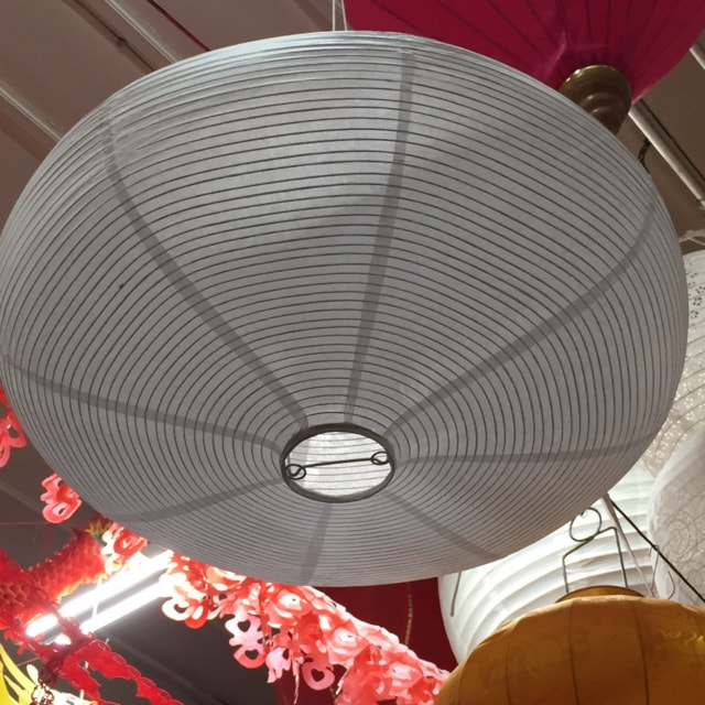 60cm white oval paper lamp